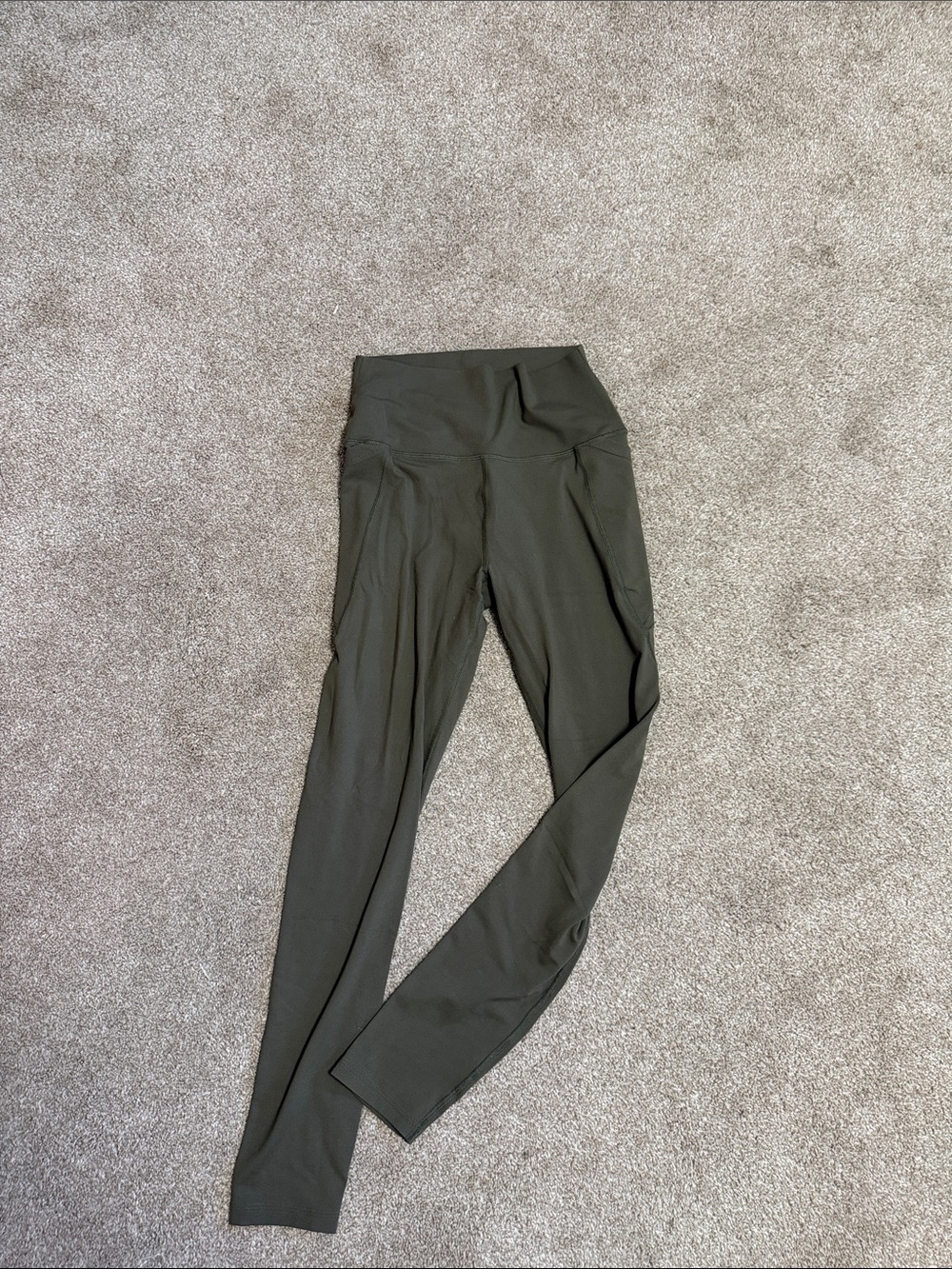 Mono B Olive Green Mid-Rise Leggings